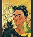 Self Portrait with Parrot by Frida Kahlo